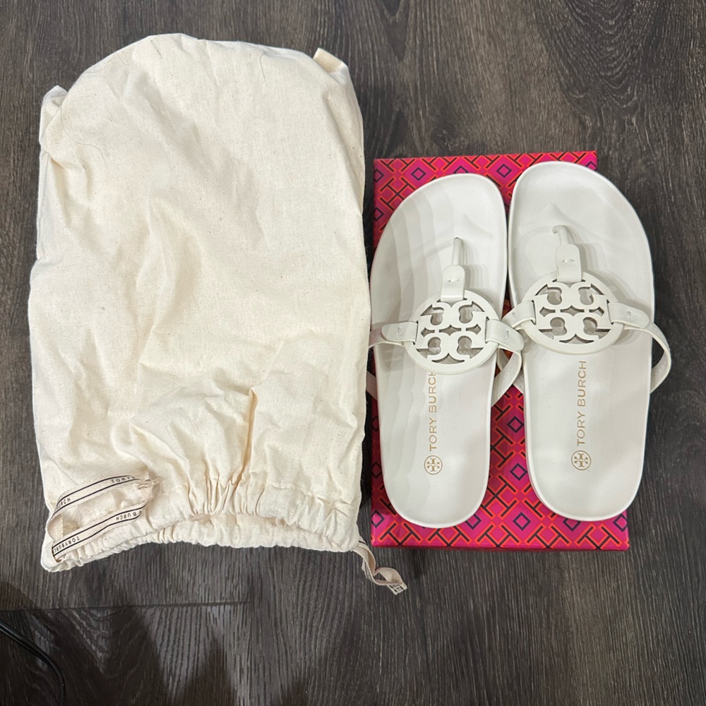 Tory Burch Miller Cloud Calf Leather New Ivory Sandals, BNWT in box, Sz 8.5 - Picture 3 of 6